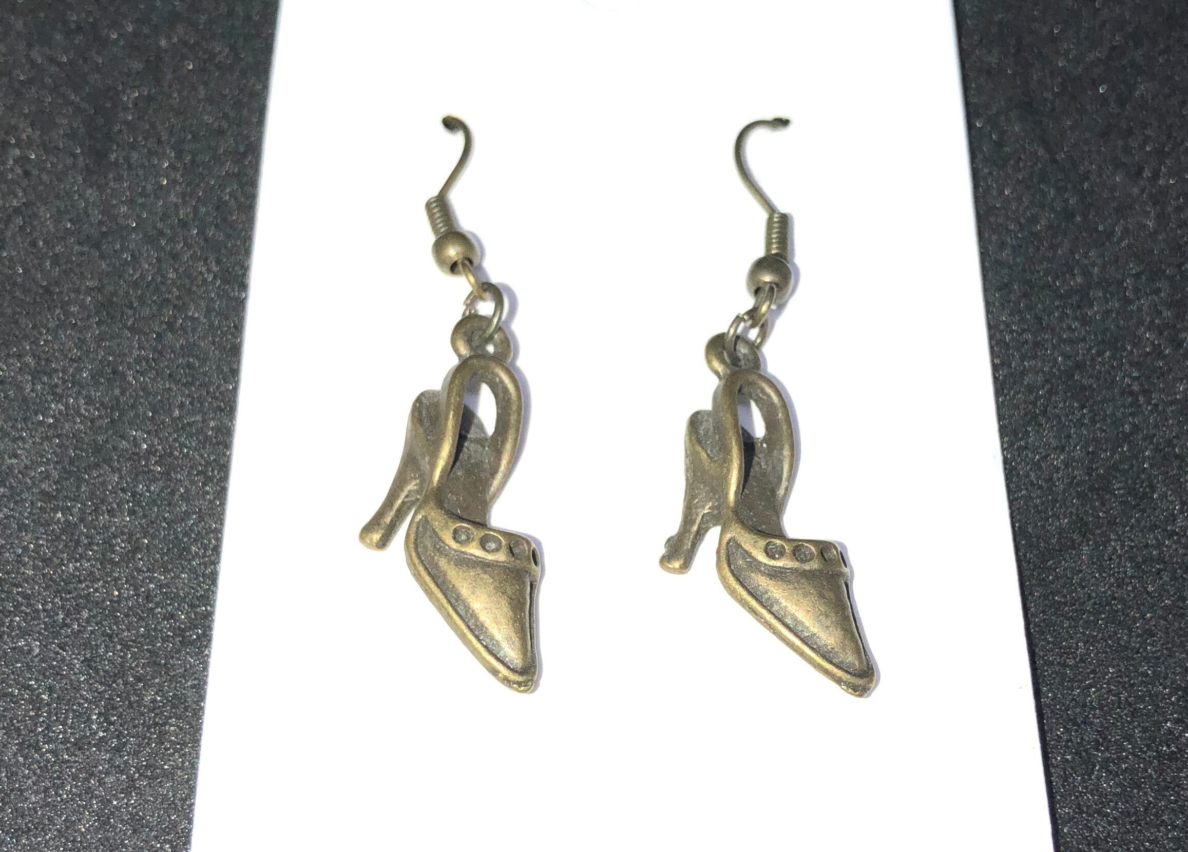 Shoe earrings in bronze Etsy