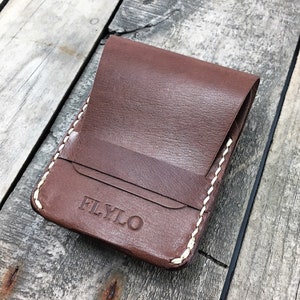 Personalisierte Känguru-Leder Minimalist Brieftasche - Schlanke Fronttasche Design mit 2 Kartenfächern und Bargeldfach
