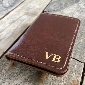 Personalized Leather Wallet, Vertical Bifold Wallet, 4 Card Pockets, 2 Utility Pockets, Australian Made, Folding Wallet, Leather Card Wallet