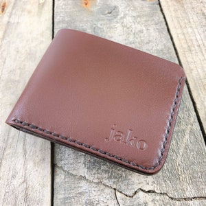 Cartera de piel de canguro con 7 bolsillos, cartera de piel personalizada, cartera de piel única, tercer aniversario, aniversario de piel, regalo para hombres
