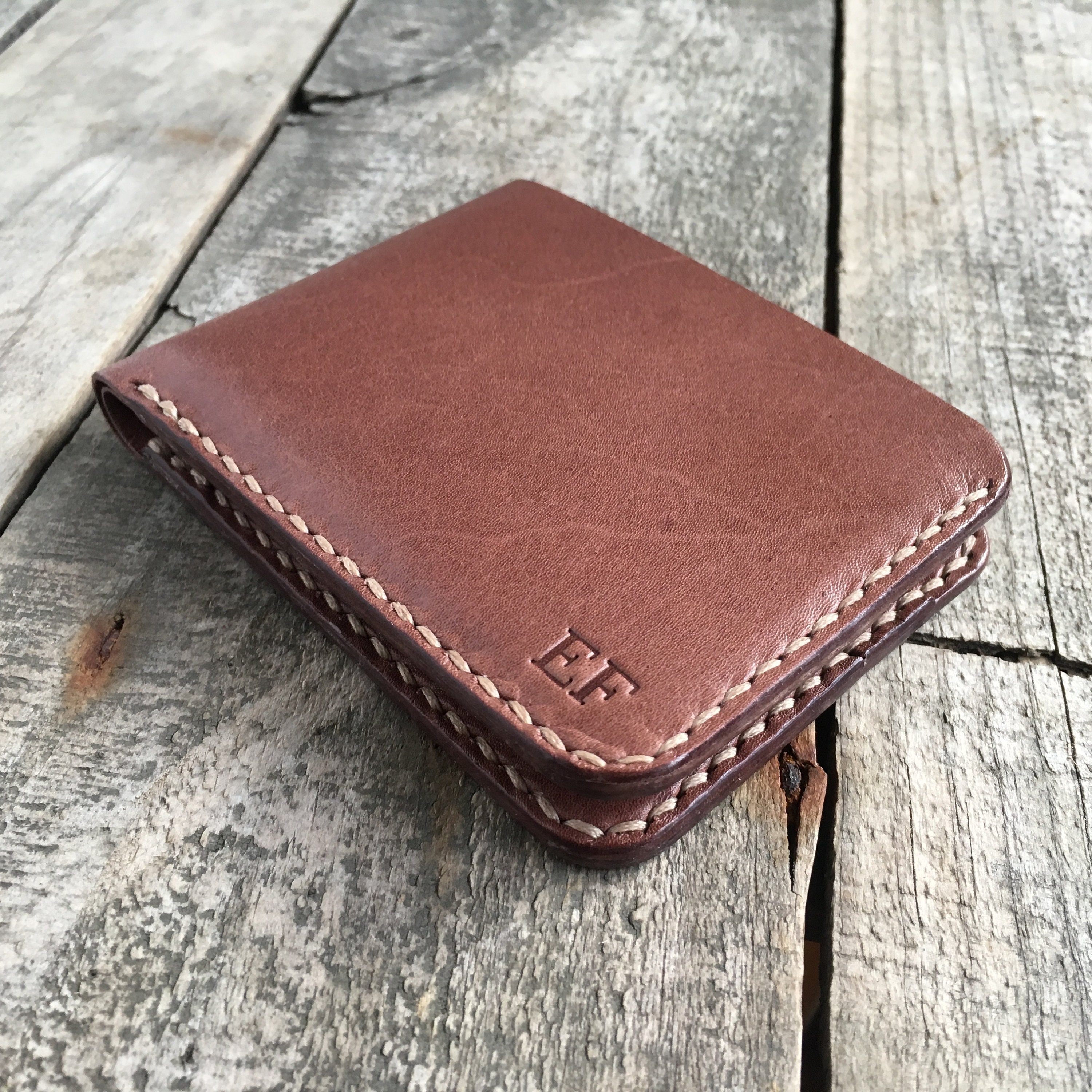Personalized Kangaroo Leather 5 Pocket Wallet, Custom Bifold
