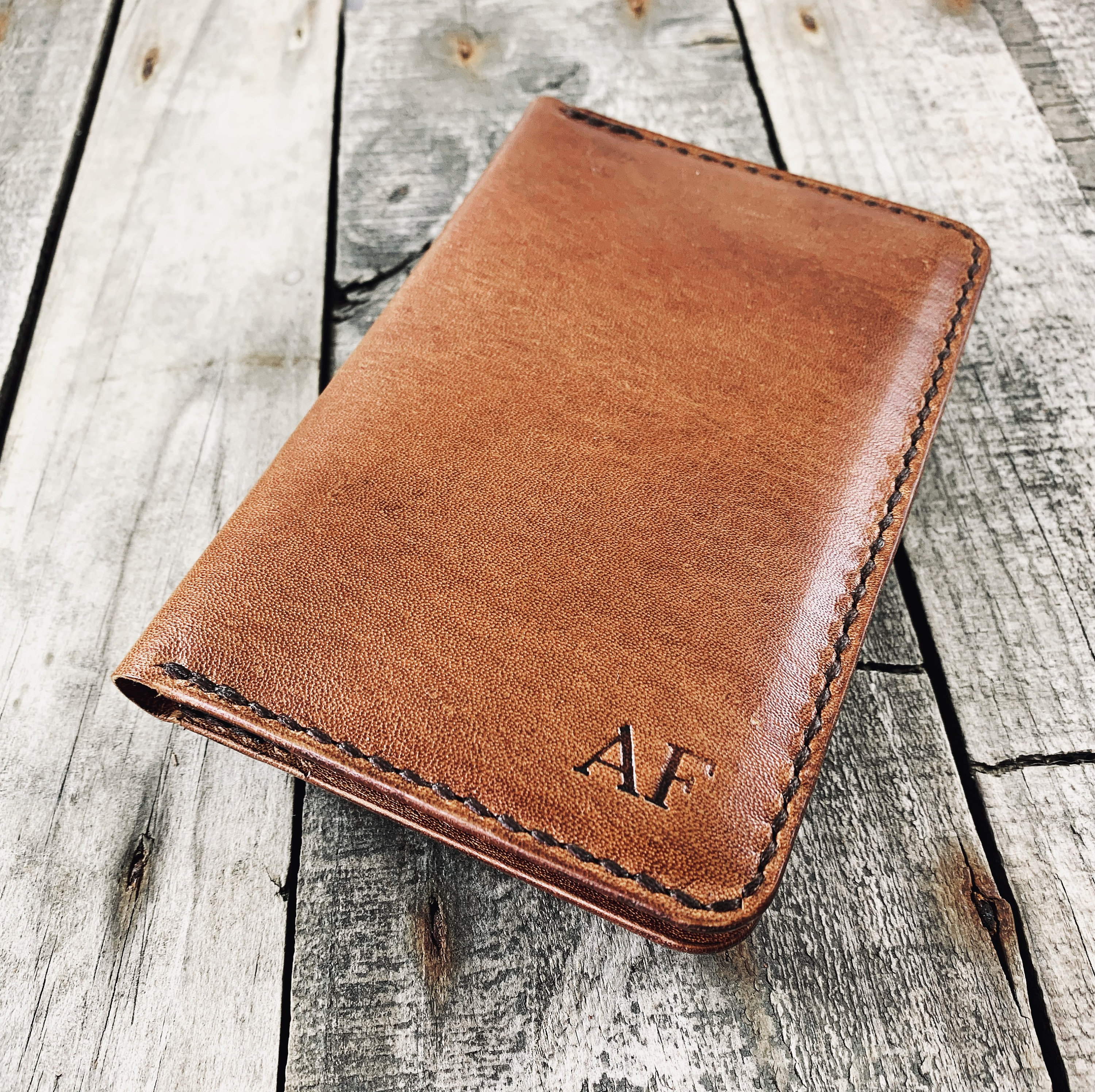 Woven Passport Wallet, Natural Vegetable Tanned Leather