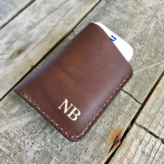 personalised leather business card holder