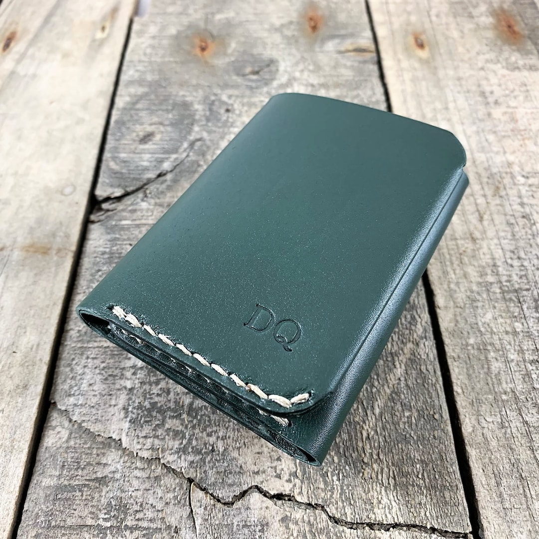 Personalized Kangaroo Leather Trifold Wallet, Anniversary Gift, 4 Card