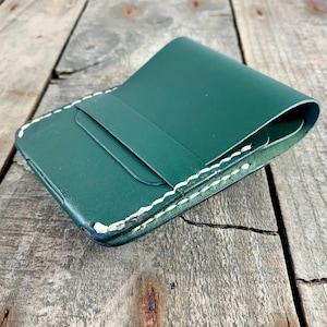 Mens Kangaroo Leather Wallet: Slim Minimalist Flap with Personalised Gift Option