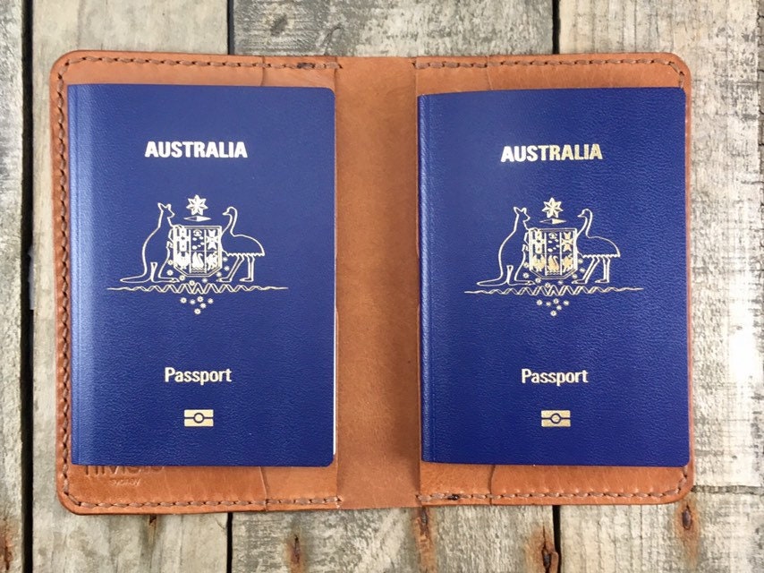 Kangaroo Leather Passport Wallet Leather Travel Wallet Dual Etsy