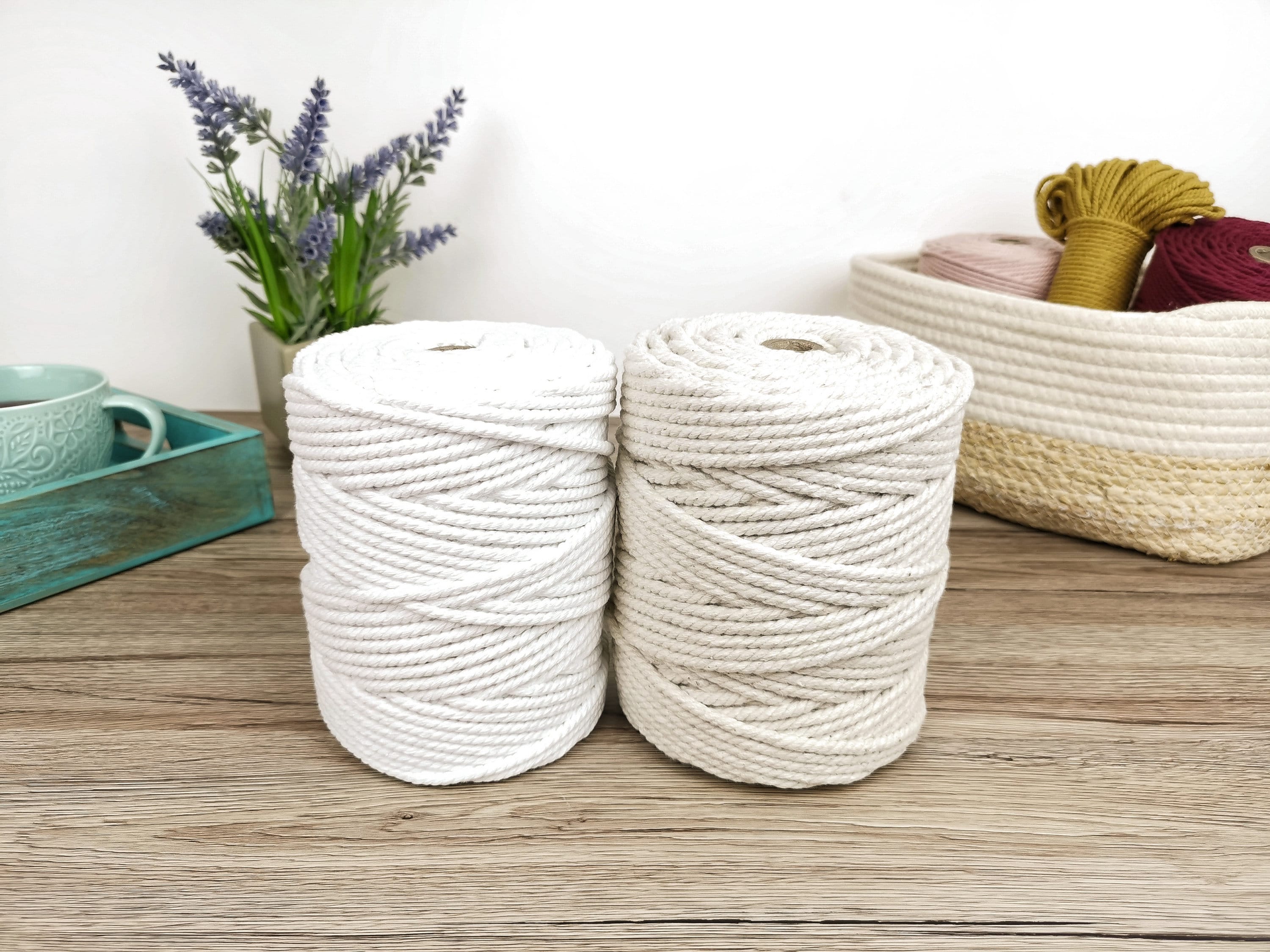 6mm Cotton Macrame 120 metres Rope Cord Natural and Bleached Etsy