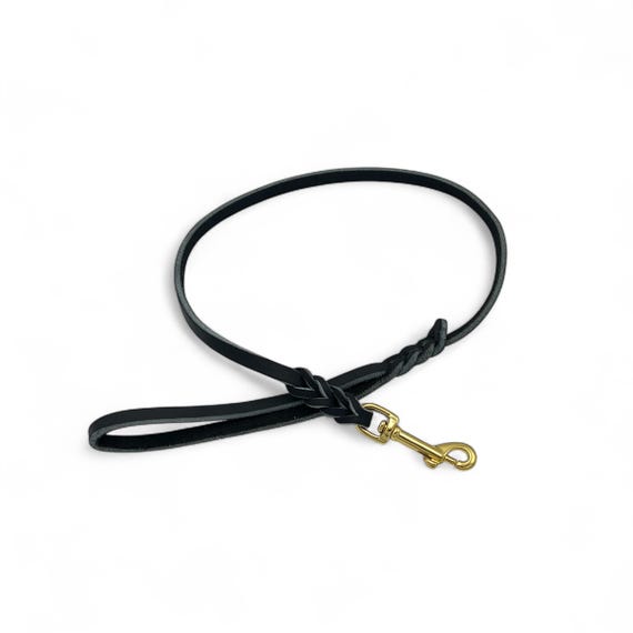 Ultra Soft Leather Dog Leash With Braided Ends 3/8"