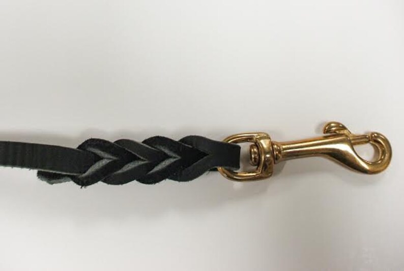 Ultra Soft Leather Dog Leash With Braided Ends 3/8 Etsy