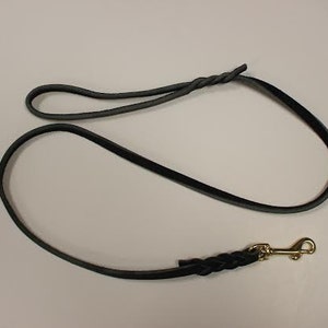 Ultra Soft Leather Dog Leash With Braided Ends 3/8"