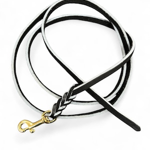 3/8" Ultra Soft Leather Dragline - Dog Leash With Braided End