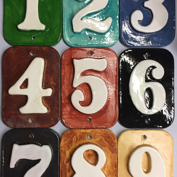 Tile address post  numbers. Weatherproof glazed tile with colors of your choice.