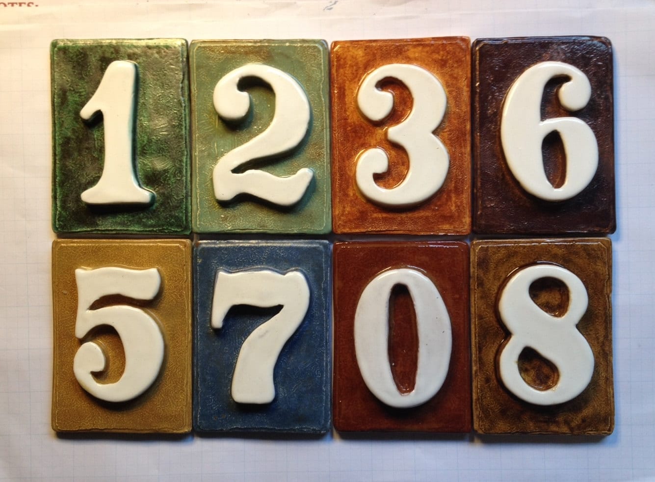 Address number wall or post handmade tiles. With or without holes. 4 …