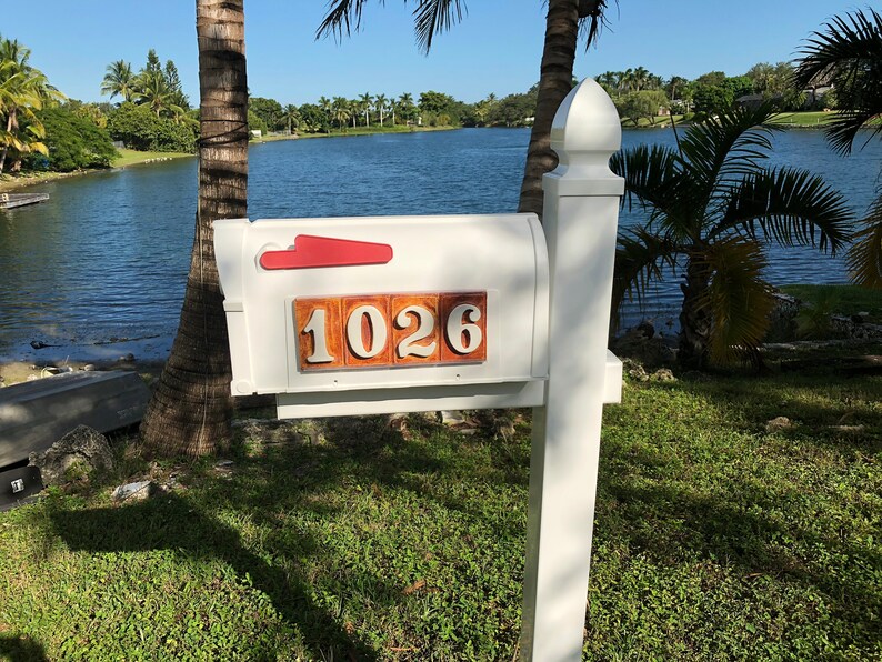 Mailbox W/ 4# Tile Address. Post Not Included. Weatherproof Pvc ...