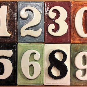 Narrow tile numbers for Home, Apartment, Condo, Hotel 2 5/8" x 4 1/2. Weatherproof. Fadeproof.