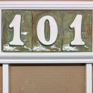 Lawn address plaque. Tile and weatherproof PVC. Yard addess frame. 3 or 4 number . Yard sign. NEW