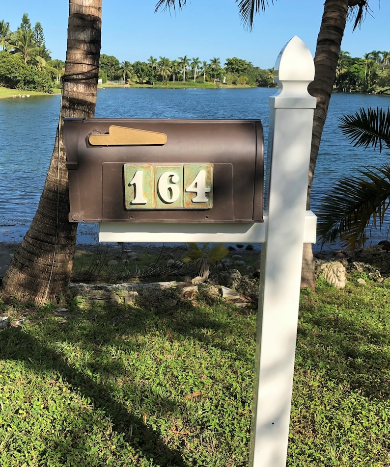 Mailbox With Custom 3# Tile Address. Post Not Included. Weatherproof ...