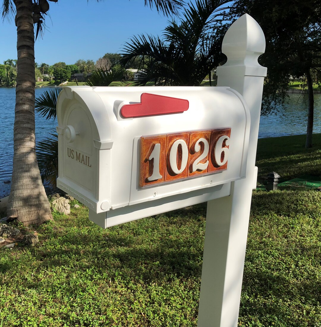 Mailbox W/ 4# Tile Address. Post Not Included. Weatherproof Pvc ...
