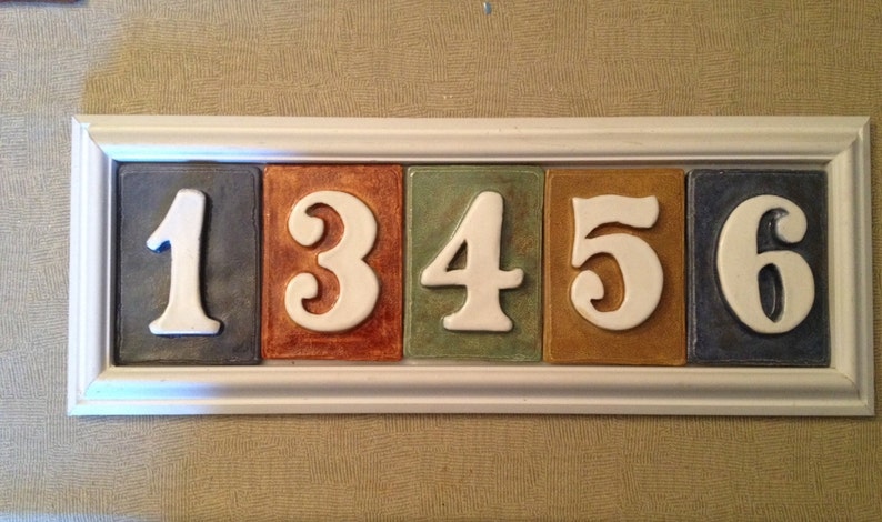 5 Number Weatherproof Address Tile Plaque With Tiles Included