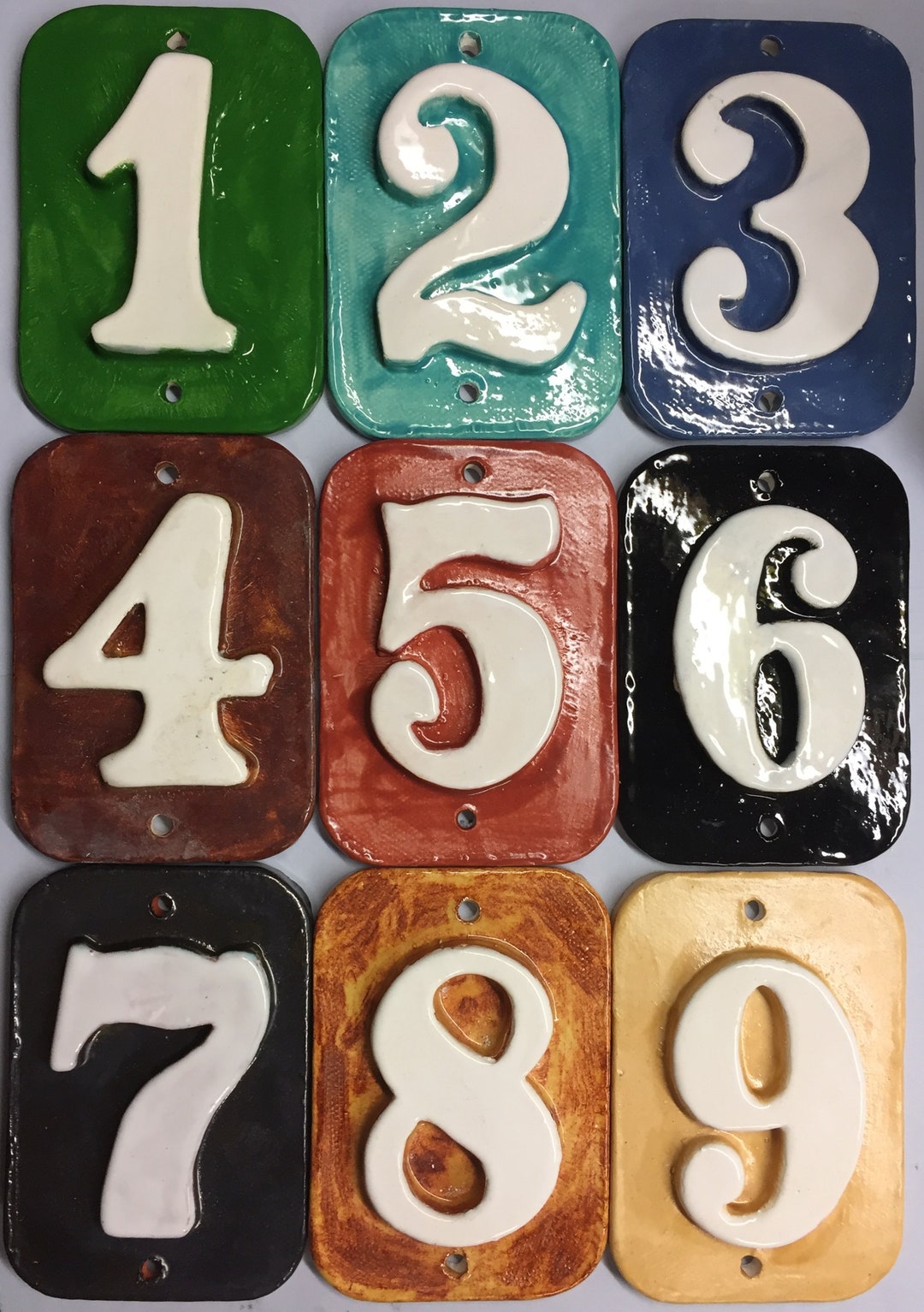 Tile Address Post Numbers. Weatherproof Glazed Tile With Colors of Your