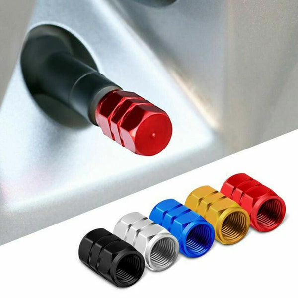 5 pcs Set - One Extra Cap Offer, Choose your Color, Upgrade Your Car, Motorcycle, Bicycle, Universal Aluminum Nozzle Tire Cap, Hand Made