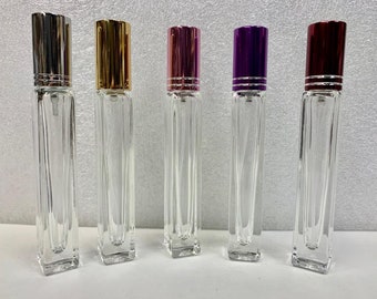 10ML Refillable Mini Perfume Bottle, Portable, Spray Atomizer, Perfume Bottle, Empty Refillable Bottle, choose cap color