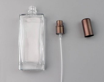 3 Pack, 5 Pack and 10 Pack  Rectangle Perfume Bottle, Replacement Bottle, Empty Glass Bottle, Refillable, Portable Bottle, 1.7 OZ/50 ML