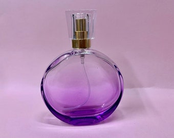 Perfume Bottle Atomizer, 1.7 OZ/50ML, Choose Color, Empty Refillable Glass Bottle, Portable, Gradient Color Glass, Spray Bottle