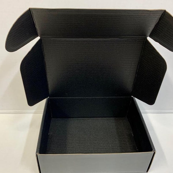 Sample 1 pc up to 20 pcs You Choose Quantity, Shipping Box Black 8" X 5.75" X 2.625" Corrugated Mailer/Packing Folded Box/ Mailing Box