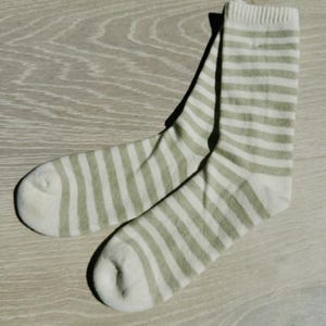 Unisex Organic Cotton Stripe Socks // Tough Socks // Crew Cushion Socks // Casual Socks // Running Socks // Toxic-Free No Chemicals //No Dye