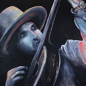 Pintura de Bob Dylan, impresión de 18x18, cartel de arte de retrato