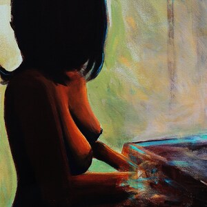 Topless Woman Painting, Poster Print, 18x24, Abstract Modern Art Portrait