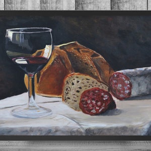 Food Still Life Painting | 24x18 Framed Print