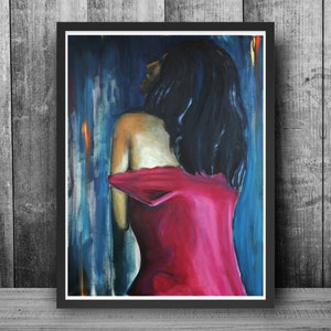 Beautiful Latina Woman Painting | 18x24 Framed Print