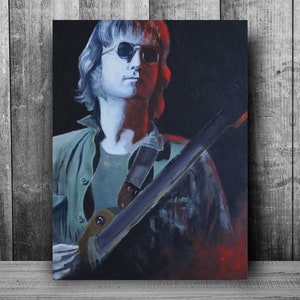 Pintura de John Lennon, impresión de lienzo de 18x24, arte de retrato