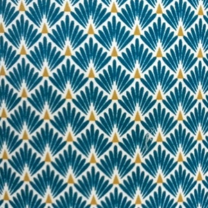 ABAT JOUR motif art deco palmes bleues canard et jaune image 4