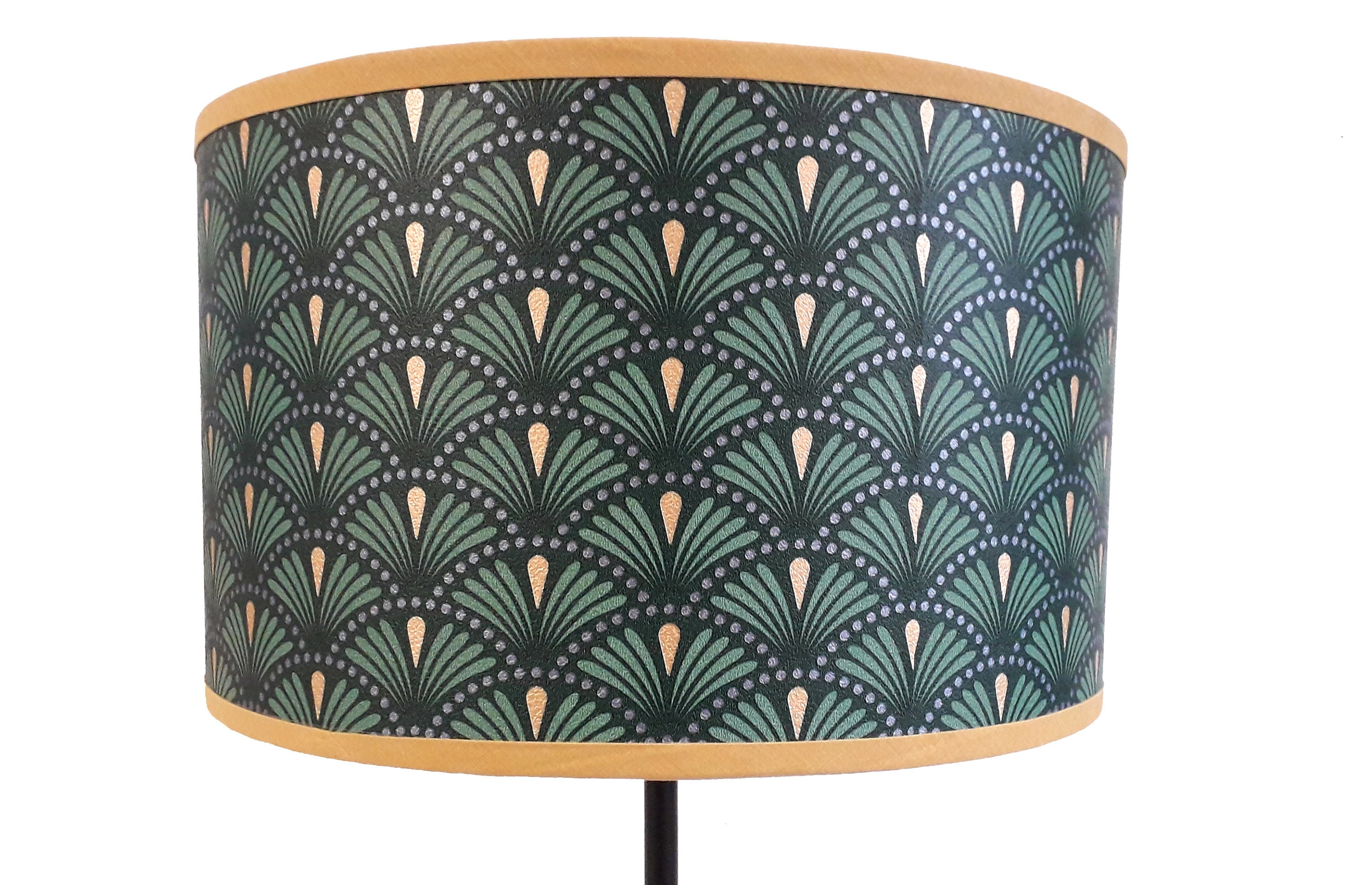 ABAT JOUR motif art déco vert et doré - Etsy France