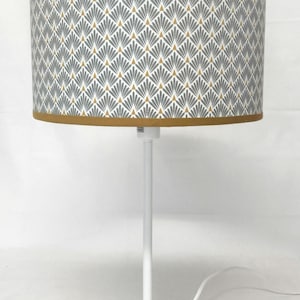 LAMPSHADE art deco pattern gray and yellow palms
