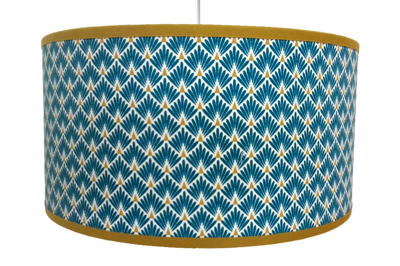 Blue and mustard lampshade deals