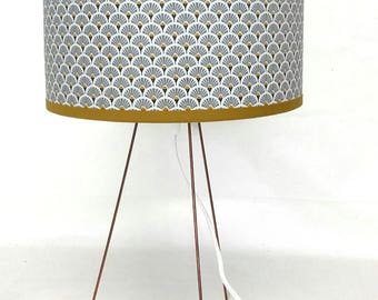 LAMPENKAP motief art deco fans grijs en geel