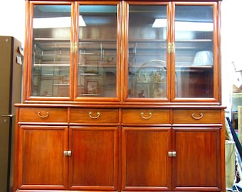 Rosewood Buffet with China Cabinet Top (Can be Separated)