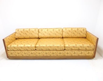 Vintage Mid Century Low Profile Sofa with Wood Framing