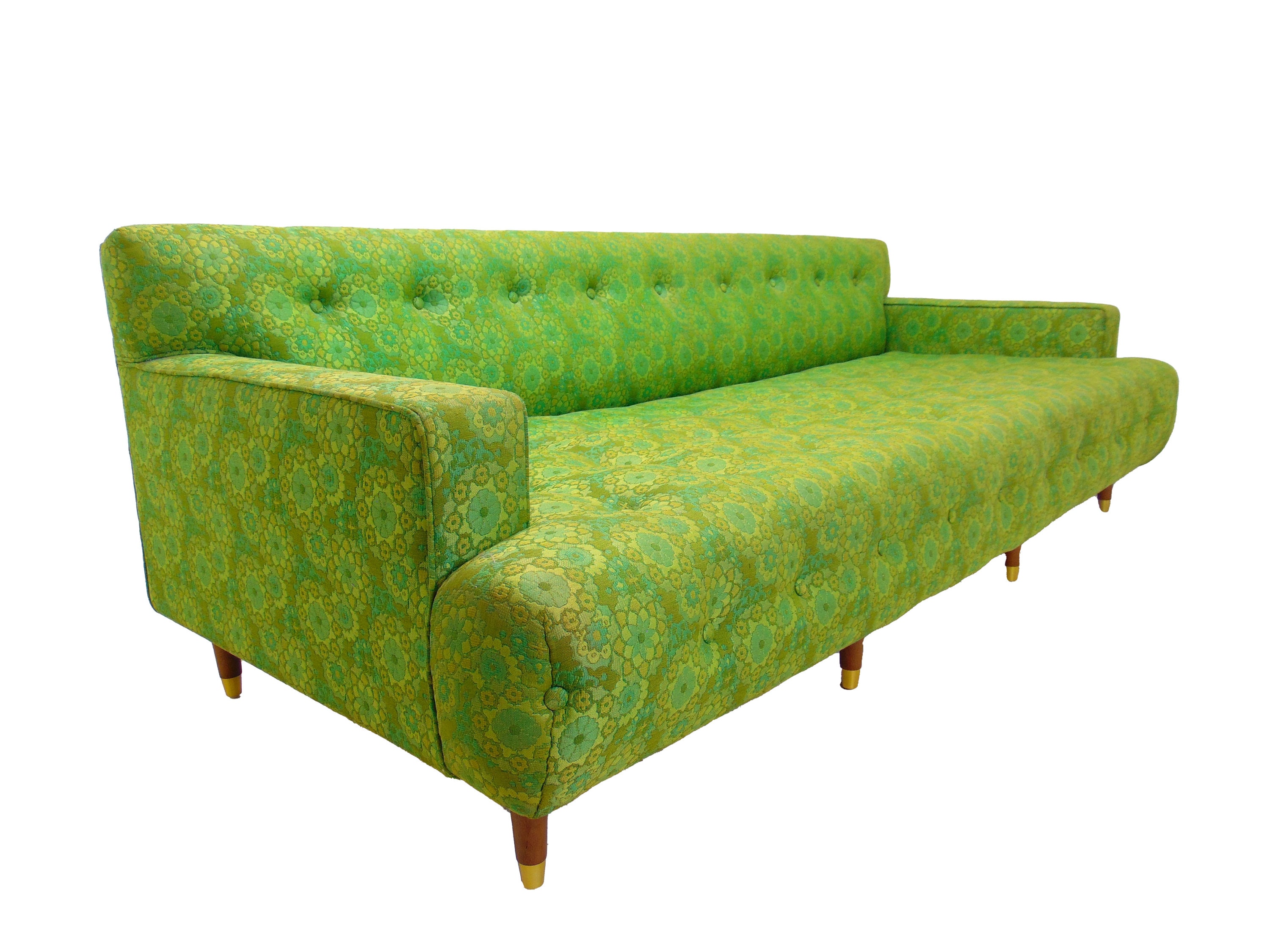 Green floral sofa deals