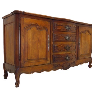 Large Antique 19th Century Louis XV Style French Country Buffet Sideboard