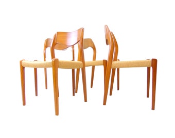 Otto Moller Vintage Teak Dining Chairs Set of Four Model 71