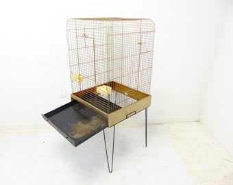 Vintage Mid Century Metal Bird Cage