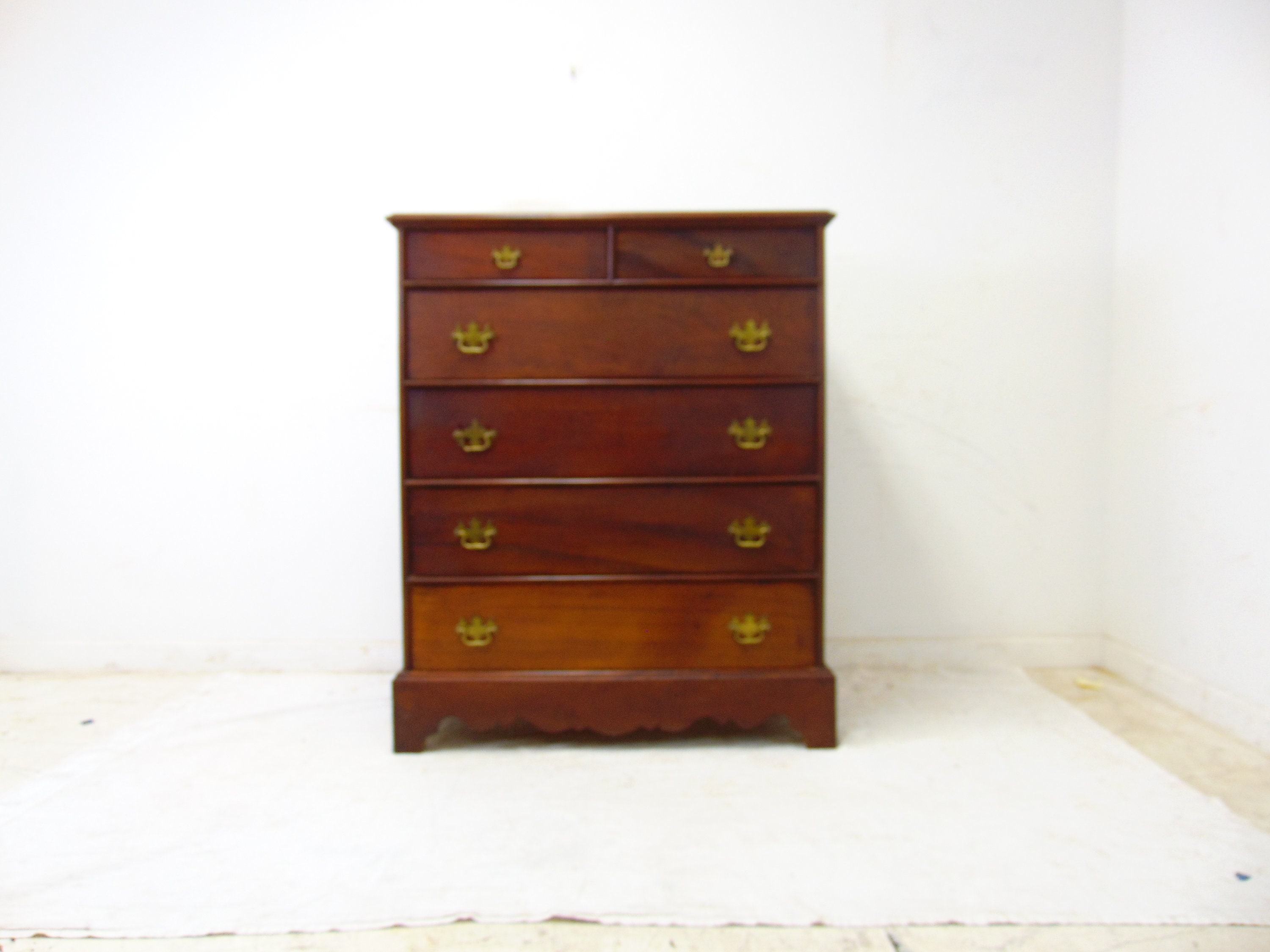 Antique 19th Century Chippendale SOLID Mahogany Dresser With Knapp Joints Etsy