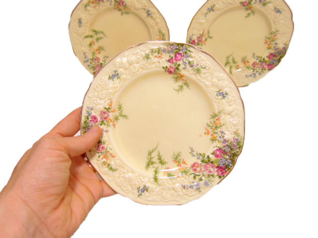 Crown Ducal Florentine Rosalie Dessert Plate Made in England Etsy