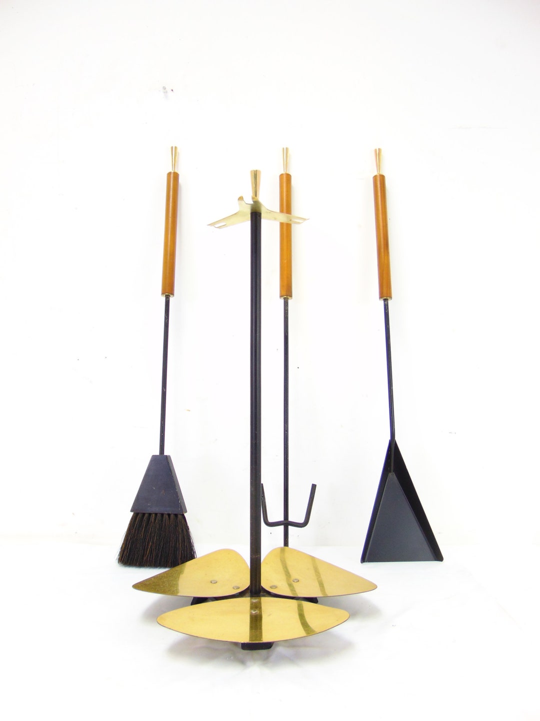 Vintage Mid Century Rare Fireplace Tool Set Etsy