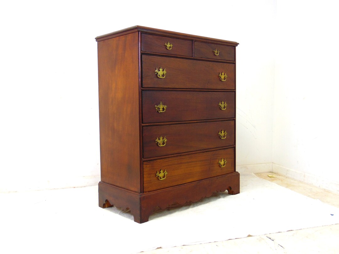 Antique 19th Century Chippendale SOLID Mahogany Dresser With Knapp Joints Etsy